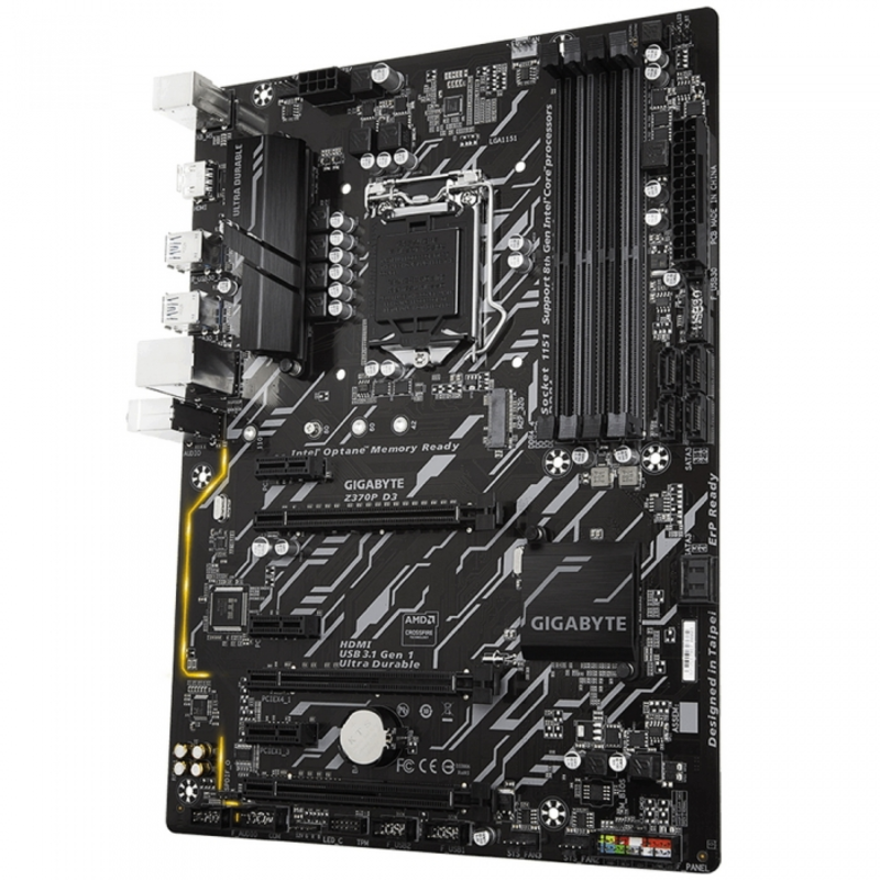 Мат. плата Socket1151 GIGABYTE Z370P D3 (iZ370, 4xDDR4, M.2, SATA III, RAID, 3xPCI-E, HDMI, 1Гбит LAN, USB3.1, ATX)