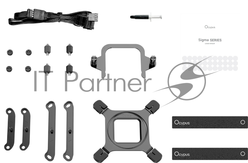 Система охлаждения Ocypus Sigma L36 BK ARGB, 360mm, LCD Pump 2.4, 3x120mm ARGB fans, LGA115X/1200/1700/18XX, AM4/AM5