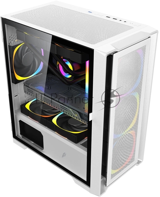 Компьютерный корпус 1STPLAYER TRILOBITE T4 MESH ARGB White, mATX, 4x120mm ARGB fans