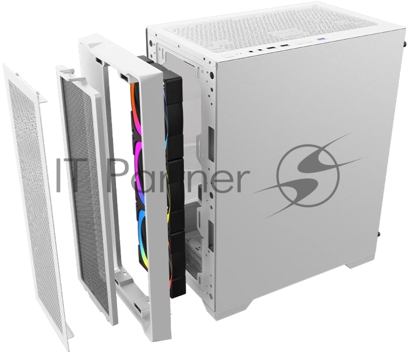 Компьютерный корпус 1STPLAYER TRILOBITE T4 MESH ARGB White, mATX, 4x120mm ARGB fans