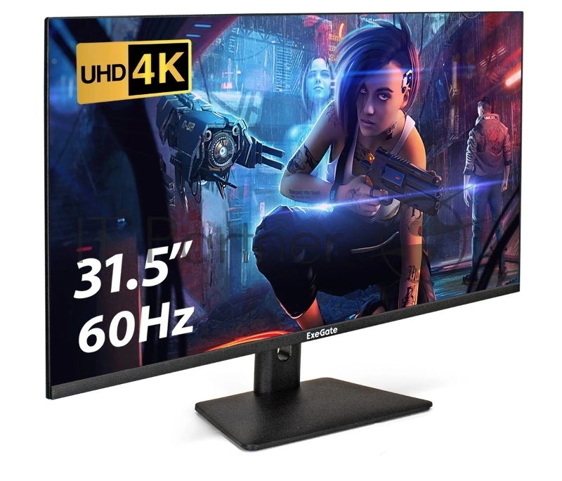 Монитор 31.5 UHD 4K ExeGate SmartView EF3200C (IPS LED Grade A+, 4K, 3840x2160@60Гц (UHD 4K), 16:9, 300cd/m2, 1000:1, 178°/178°, 5ms, 2xHDMI2.0, DisplayPort, USB, speakers, audio-out, Flicker-free, FreeSync, Low Blue Light, кабель HDMI 1.5м, VESA, ре