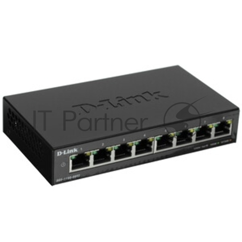 Настраиваемый L2 коммутатор D-Link DGS-1100-08PV2/A4A с 8 портами 10/100/1000Base-T (8 портов PoE 802.3af/at, PoE-бюджет 64 Вт)