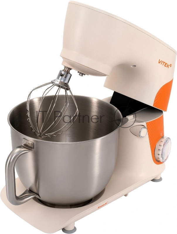 Миксер планетарный Vitek VT-PM0331 1800Вт кремовый/оранжевый