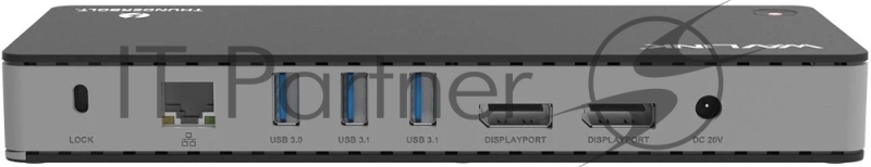 USB-концентратор Docking Station WAVLINK Thunderbolt 3 /60W Power Delivery Include 20V/6.5A Power Adapter/4xUSB3.0/1xUSB-C/2xDP 4K 60HZ/2xDP to HDMI 4K 60Hz adapter/1xGigabit LAN/1xCombo Audio Jack