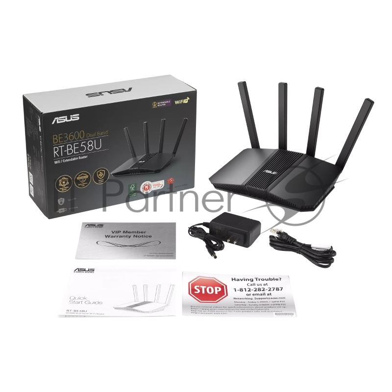 Маршрутизатор ASUS RT-BE58U V2 WiFi 7 2882+688Mbps 2.5G 4x1G USB 5GHz/2.4GHz