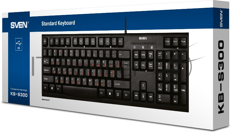 Клавиатура проводная SVEN KB-S300/USB/WIRED/Black