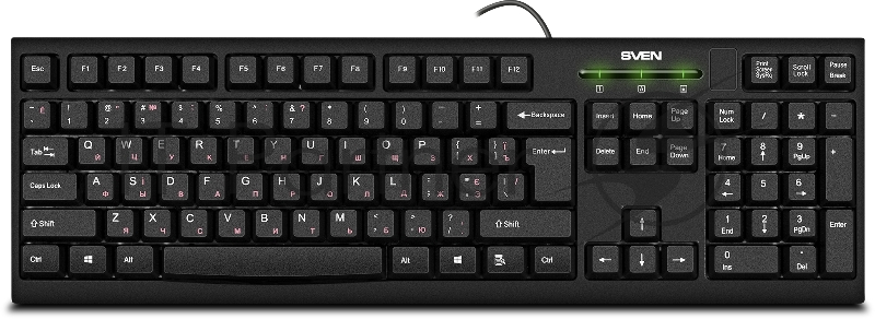Клавиатура проводная SVEN KB-S300/USB/WIRED/Black