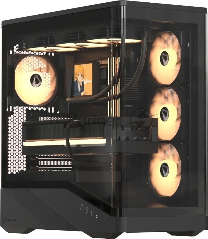 Компьютерный корпус AeroCool/Formula Crystal U9 черный без БП ATX 5x120mm 3x140mm 2xUSB3.0 1xUSB3.1 audio bott PSU