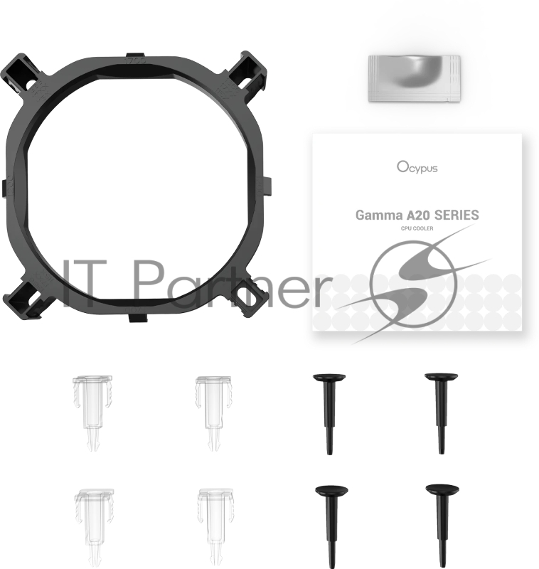 Кулер для процессора Ocypus Gamma A20 BK ARGB, 92mm FARGB FAN, Top FARGB Panel, 2 HEAT PIPES, 3-PIN, 1900 RPM, 21DBA, HYDRO BEARING, LGA115X/1200/1700/18XX, AM4/AM5