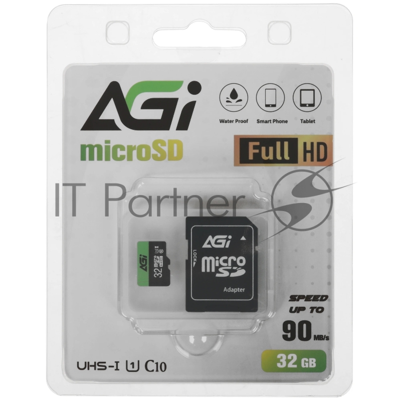 Карта памяти AGI microSDHC 32GB AGI Memory Card Choice TF138 AGI032GU1TF138-R2 UHS-I U1 Class 10, Adapter, 800/30 MB/s, RTL