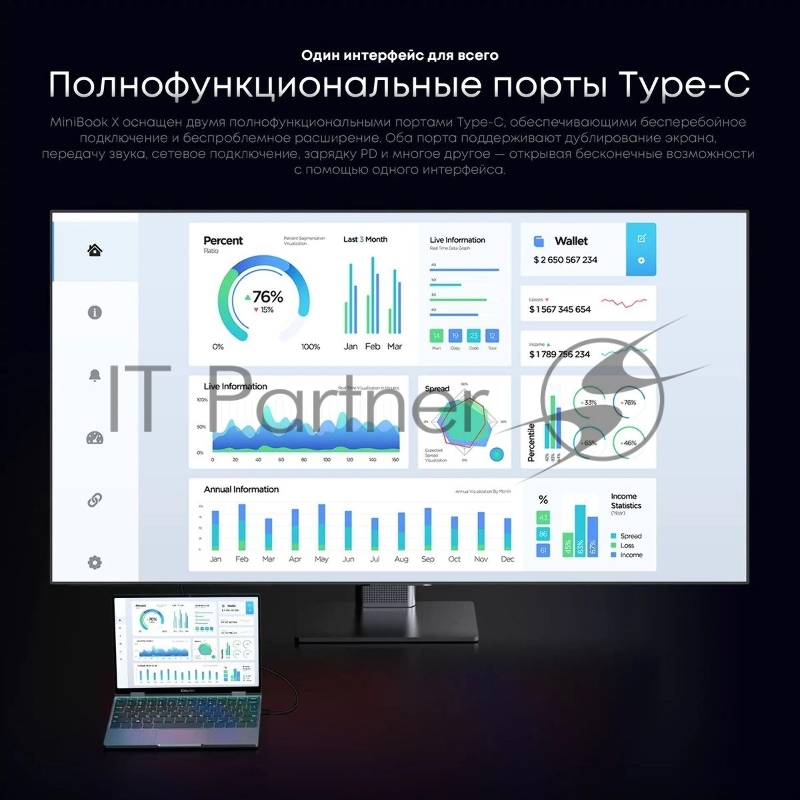Ноутбук CHUWI MiniBook X touch 10.5(1920x1200 IPS)/Touch/Intel N-series N150(0.8Ghz)/16384Mb/512SSDGb/ UHD Graphics/Cam/BT/WiFi/war 1y/0.98kg/Win11Home + мышь