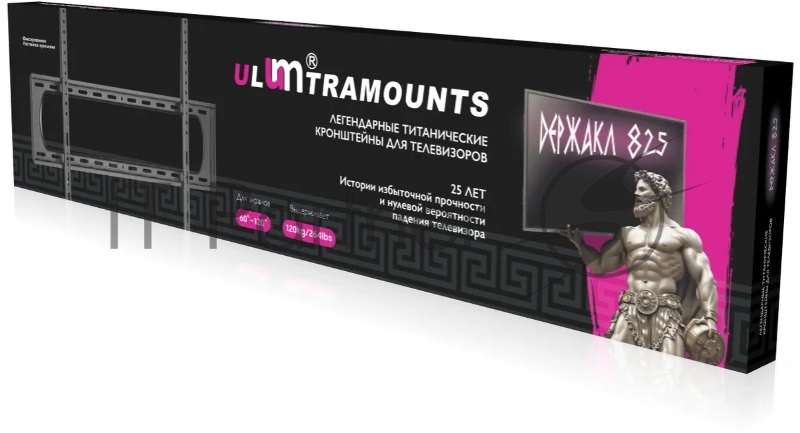 Кронштейн для телевизора Ultramounts UM825F черный 60-120 макс.120кг настенный фиксированный