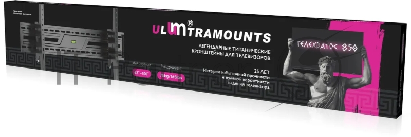 Кронштейн для телевизора Ultramounts UM850T черный 43-100 макс.75кг настенный наклон
