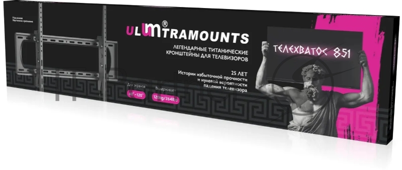 Кронштейн для телевизора Ultramounts UM851T черный 60-120 макс.120кг настенный наклон