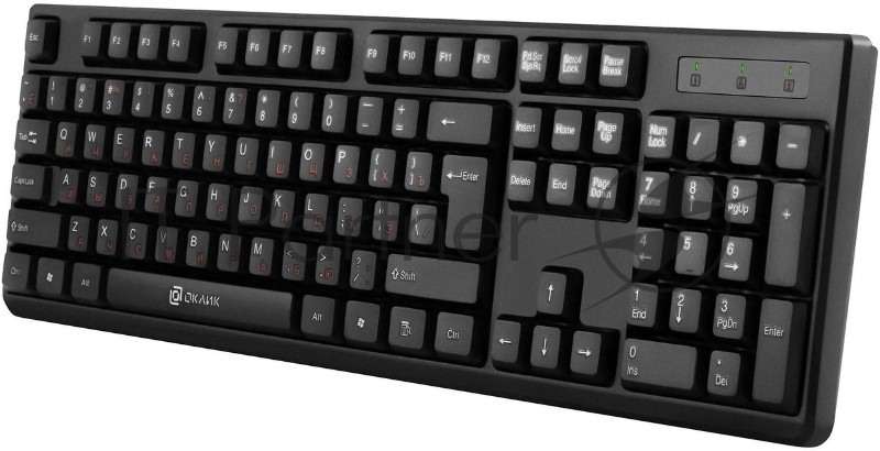 Клавиатура проводная Oklick 100M/100M HW3 черный USB