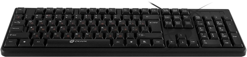 Клавиатура проводная Oklick 100M/100M HW3 черный USB
