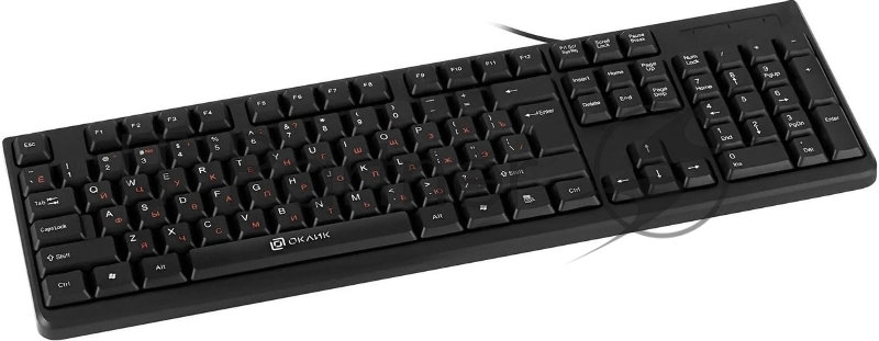 Клавиатура проводная Oklick 100M/100M HW3 черный USB