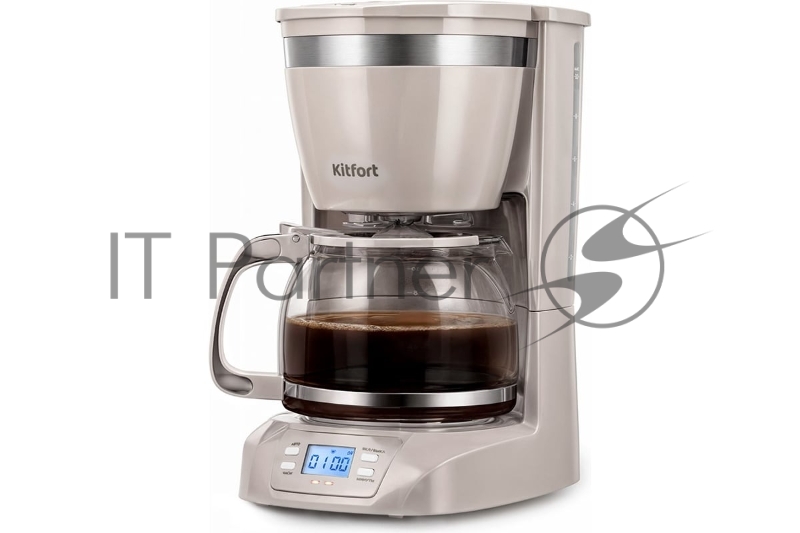 Кофеварка капельная Kitfort КТ-7388 800Вт серый/серебристый