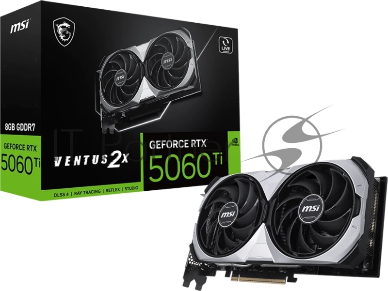 Видеокарта MSI PCI-E 5.0 RTX 5060 Ti 8G VENTUS 2X CLASSIC NVIDIA GeForce RTX 5060TI 8Gb 128bit GDDR7 2572/28000 HDMIx1 DPx3 HDCP Ret