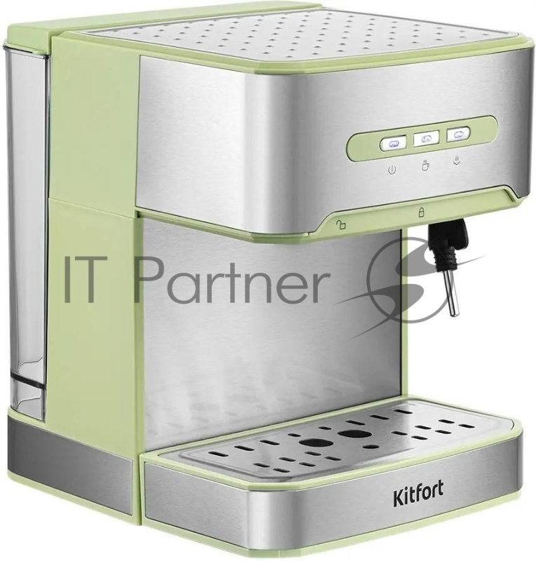 Кофеварка рожковая Kitfort КТ-7442 850Вт зеленый/нержавеющая сталь
