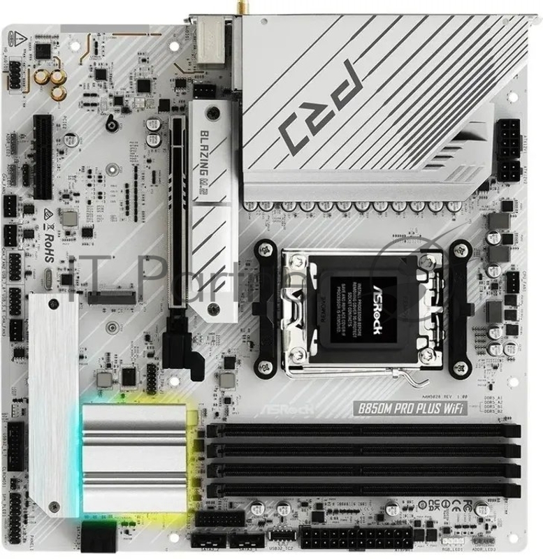 Материнская плата Asrock B850M Pro Plus WiFi Socket AM5 AMD B850 4xDDR5 mATX AC`97 8ch(7.1) 2.5Gg RAID+HDMI+DP