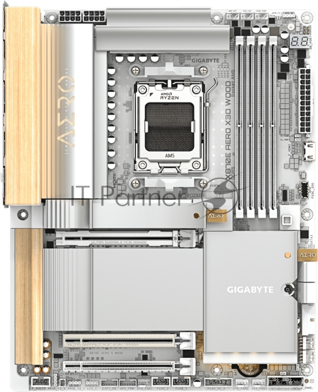 Материнская плата Gigabyte X870E AERO X WOOD Socket AM5 AMD X870E 4xDDR5 ATX AC`97 8ch(7.1) 2x5Gg RAID+HDMI