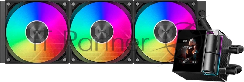 Система жидкостного охлаждения PcCooler DS360 Display ARGB Soc-AM5/AM4/1200/1700/1851 черный 4-pin 39.8dB Al LCD 310W Ret (DS360-BKAWXY-GL)