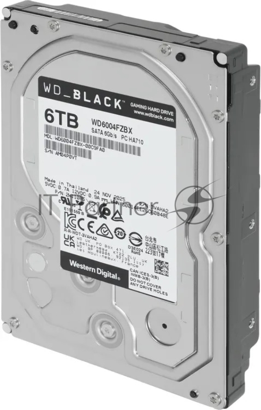 Жесткий диск WD SATA-III 6TB WD6004FZBX Desktop Black (7200rpm) 256Mb 3.5
