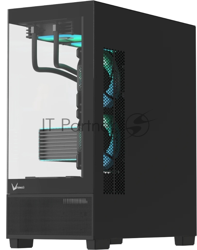 Компьютерный корпус AeroCool/Formula V Line Crystal E1 Black, ATX, TYPE-C*1, USB3.0*2, Switch Display Panel