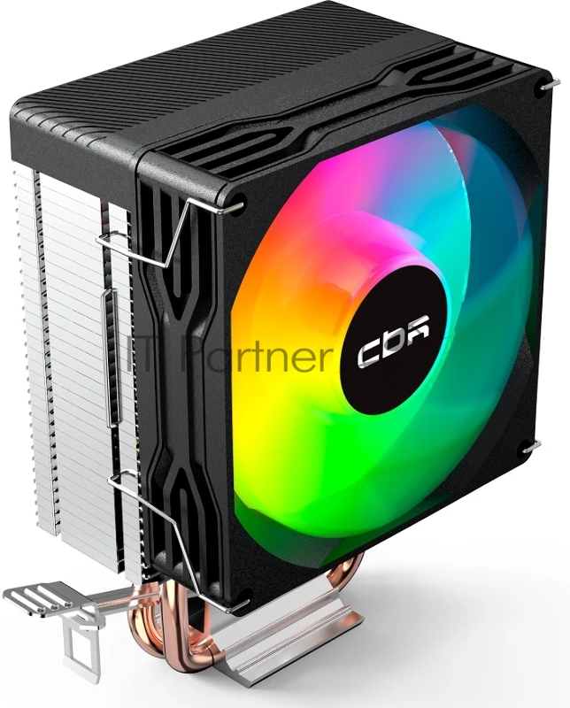 Кулер для процессора CBR CBR-CC-2115-RGB-PWM Al+Cu, 2 heat pipes, Socket 775/1155/1156/1150/1151/1200/1 TDP 115W, 90mm Fan, 2600RPM, HB, RGB, PWM, 32db