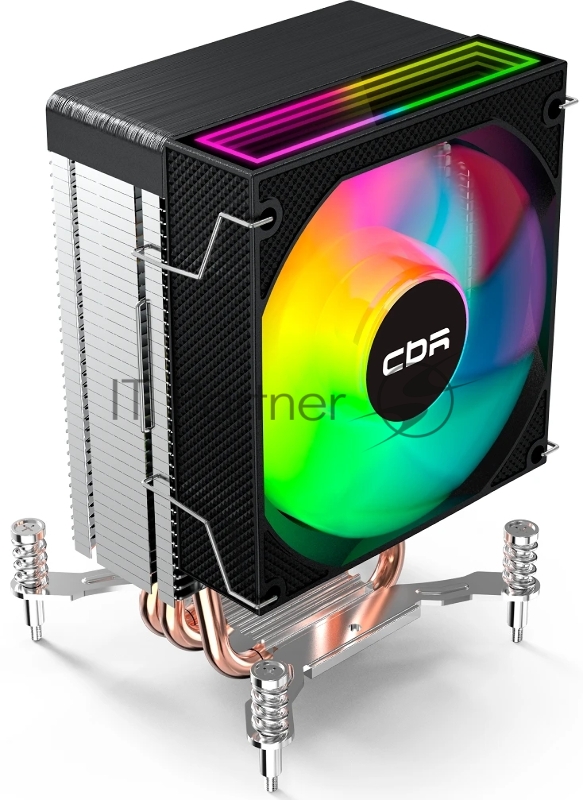 Кулер для процессора CBR CBR-CC-3160-RGB-PWM Al+Cu, 3 heat pipes, Socket 775/1366/1155/1156/1150/1151/1 TDP 160W, 90mm Fan, 2600RPM, HB, RGB, PWM, 32db