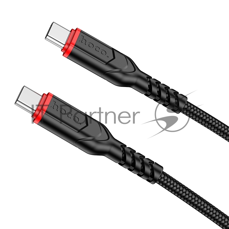 Кабель USB2.0 Hoco Type-C/Type-C, 3А, 60Вт, X59, 1м, черный, коробка