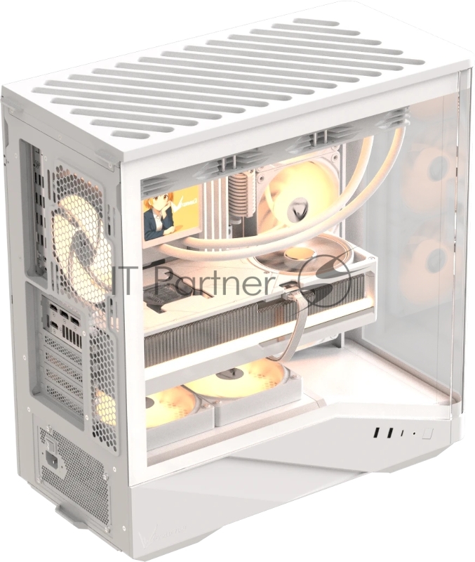 Компьютерный корпус Formula V Line Crystal U9 PA White, ATX, TYPE-C*1, USB3.0*2, Curved Glass, SIDE 3x PERFORMANCE ARGB, REAR 1x PERFORMANCE ARGB