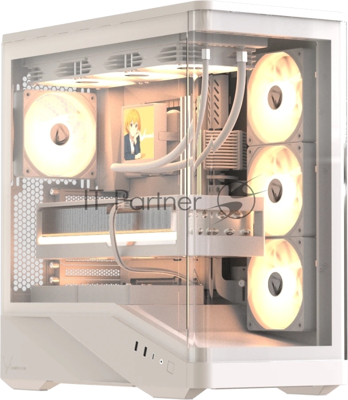 Компьютерный корпус Formula V Line Crystal U9 PA White, ATX, TYPE-C*1, USB3.0*2, Curved Glass, SIDE 3x PERFORMANCE ARGB, REAR 1x PERFORMANCE ARGB