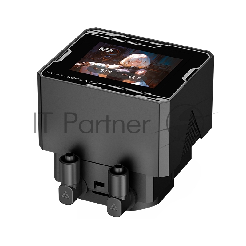 Система охлаждения/ Water Cooling System PCCooler GT360M ARGB Display BK (300W, 360mm, LED temp., Black, ARGB/ Fans: 3x120mm, 75.8CFM, 33.7dBA, 2200RPM/ Pump height 85mm, 15dBA, 2600RPM, Rad thickness 27mm/ S: 1851, 1700, 1200, 115X, AM5, AM4)