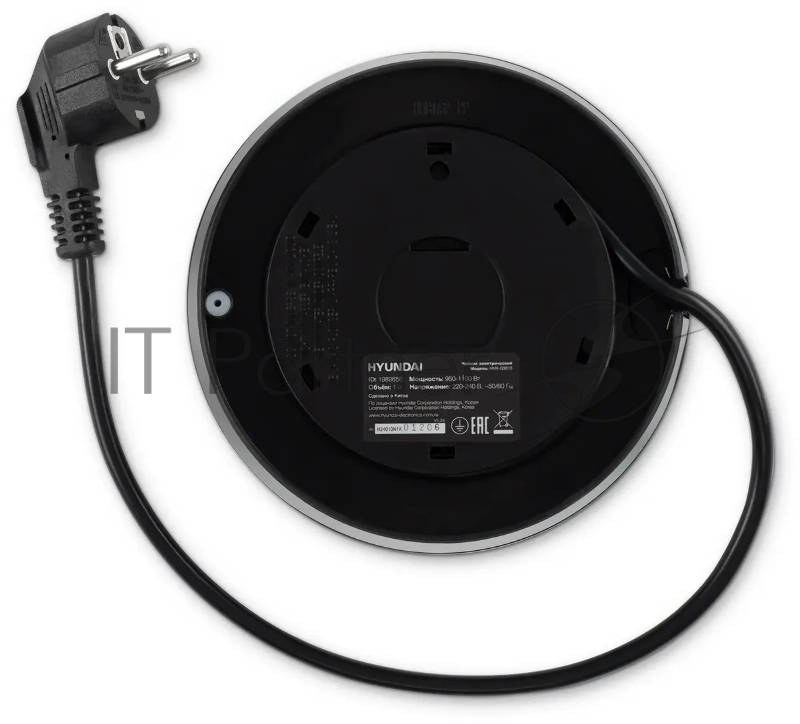 Чайник электрический Hyundai HYK-G3013 1.0 л, 2200 Вт, белый/черный корпус: стекло