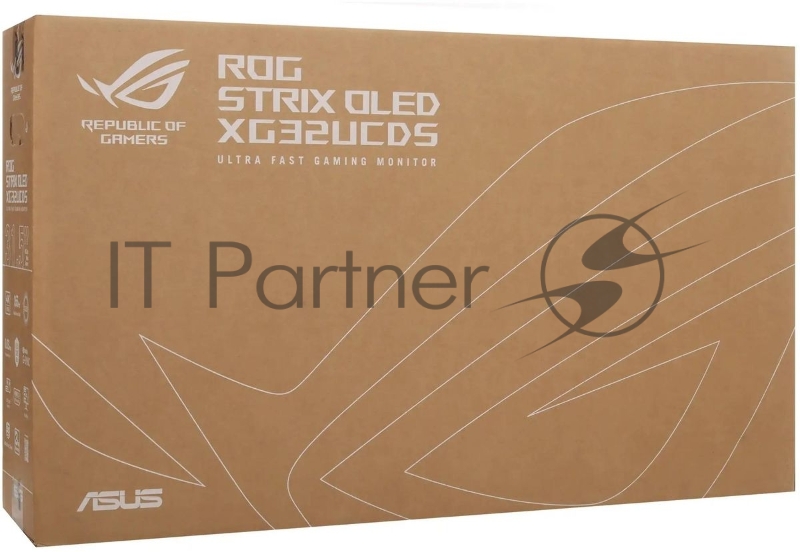 Монитор Asus 31.5 ROG Strix XG32UCDS черный QD OLED LED 0.03ms 16:9 HDMI матовая HAS 1000cd 178гр/178гр 3840x2160 165Hz DP 4K USB 6.6кг