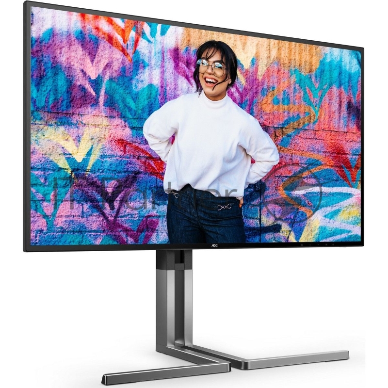 Монитор 27 AOC U27U3CV Black (4K, Nano IPS, 3840x2160, 60Hz, 4 ms, 178°/178°, 400 cd/m, 1300:1 50M:1,2xHDMI 2.0, +DisplayPort 1.4, DP Out, 4 x USB3.2 type A Gen2, USB-C Docking (96Вт), LAN, SPK, Pivot)