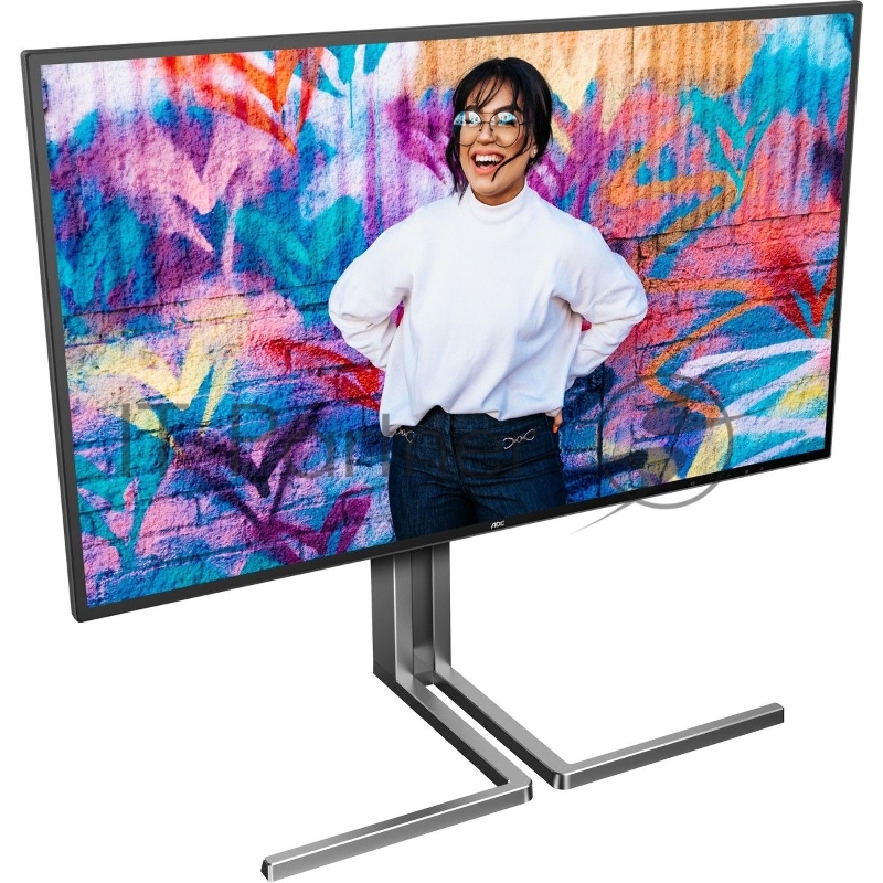 Монитор 27 AOC U27U3CV Black (4K, Nano IPS, 3840x2160, 60Hz, 4 ms, 178°/178°, 400 cd/m, 1300:1 50M:1,2xHDMI 2.0, +DisplayPort 1.4, DP Out, 4 x USB3.2 type A Gen2, USB-C Docking (96Вт), LAN, SPK, Pivot)