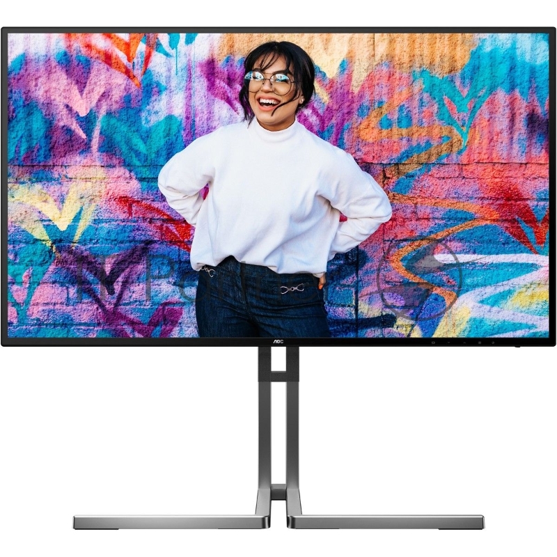 Монитор 27 AOC U27U3CV Black (4K, Nano IPS, 3840x2160, 60Hz, 4 ms, 178°/178°, 400 cd/m, 1300:1 50M:1,2xHDMI 2.0, +DisplayPort 1.4, DP Out, 4 x USB3.2 type A Gen2, USB-C Docking (96Вт), LAN, SPK, Pivot)