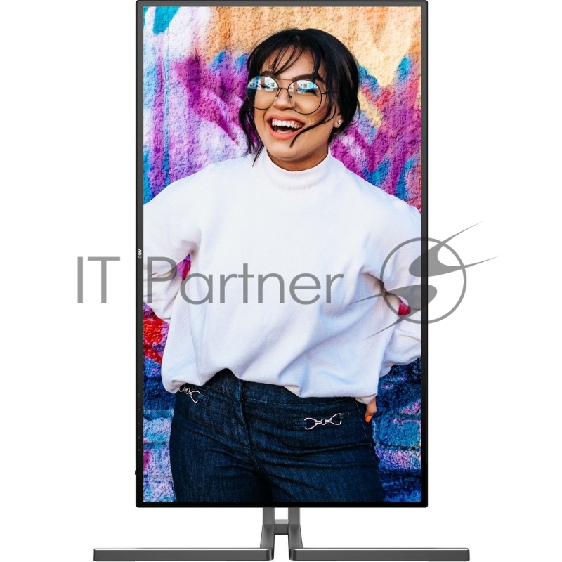 Монитор 27 AOC U27U3CV Black (4K, Nano IPS, 3840x2160, 60Hz, 4 ms, 178°/178°, 400 cd/m, 1300:1 50M:1,2xHDMI 2.0, +DisplayPort 1.4, DP Out, 4 x USB3.2 type A Gen2, USB-C Docking (96Вт), LAN, SPK, Pivot)