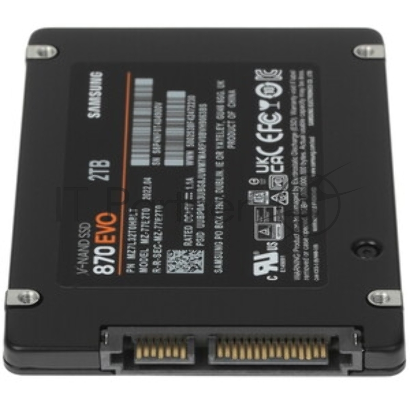 Твердотельный накопитель SSD Samsung 2.5 2TB 870 EVO Client SSD MZ-77E2T0 SATA 6Gb/s, 560/530, MTBF 1.5M, 3D V-NAND TLC, 2048MB, 1200TBW, 0,33DWPD, RTL MZ-77E2T0B/AM