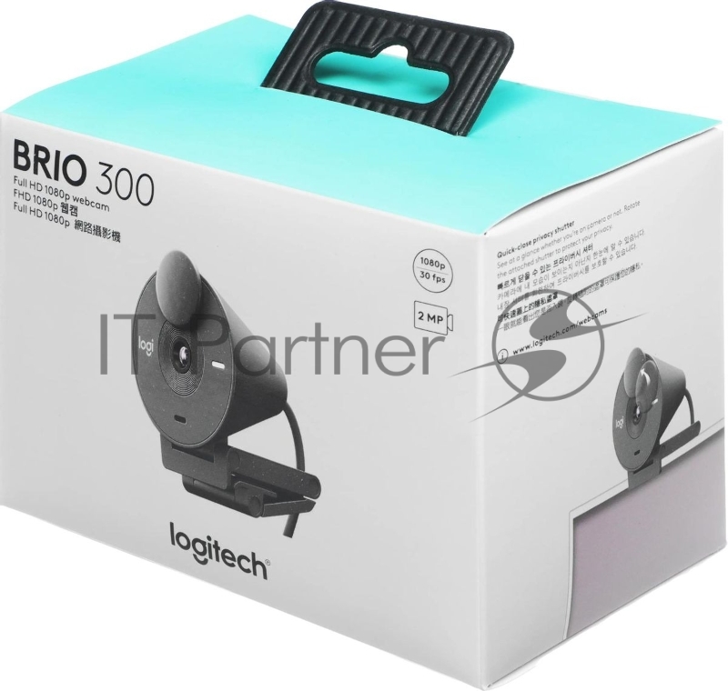Камера Web Logitech HD Webcam Brio 300 графитовый 2Mpix (1920x1080) USB Type-C с микрофоном (960-001437)