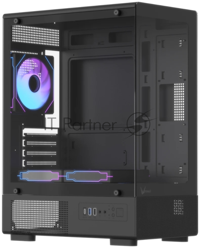 Корпус Formula Crystal Z1CM Plus AR v2 черный без БП mATX 5x120mm 1xUSB3.0 audio bott PSU