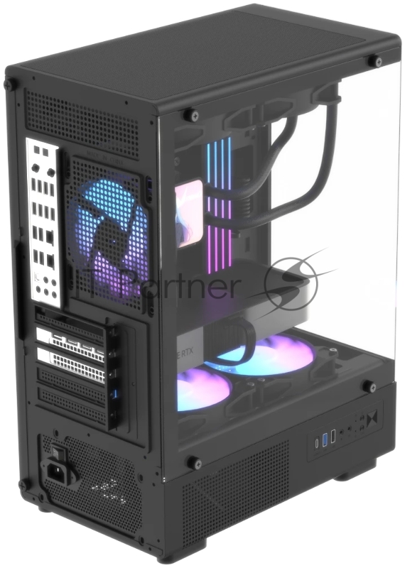 Корпус Formula Crystal Z1CM Plus AR v2 черный без БП mATX 5x120mm 1xUSB3.0 audio bott PSU