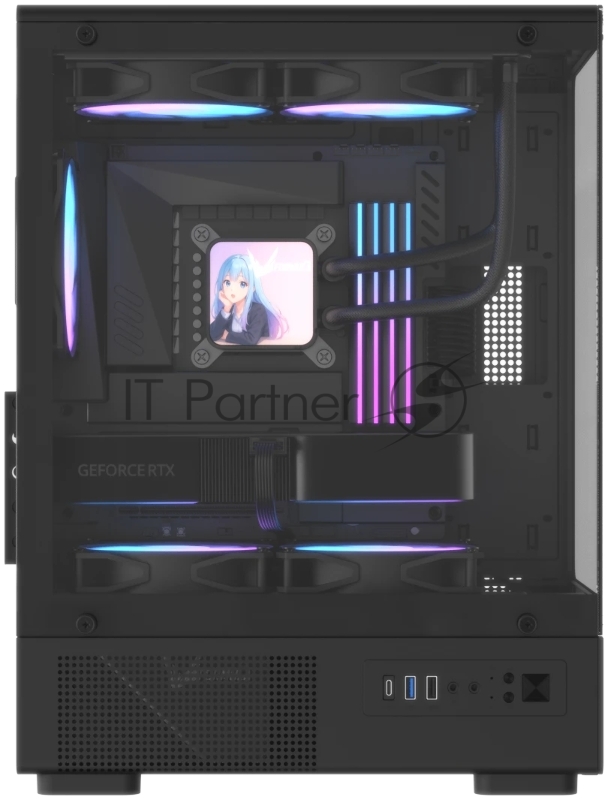 Корпус Formula Crystal Z1CM Plus AR v2 черный без БП mATX 5x120mm 1xUSB3.0 audio bott PSU