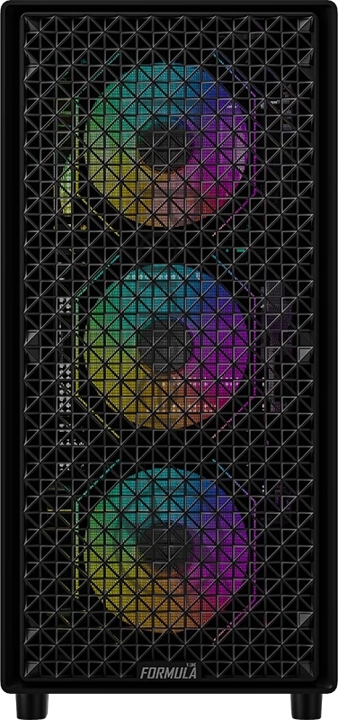 Компьютерный корпус Formula V Line MANA Dynamic Black AR, ATX, TYPE-C*1, USB3.0*2, FRONT 3x120mm ARGB, REAR 1x120mm ARGB