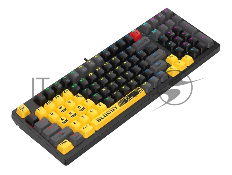 Клавиатура проводная A4Tech Bloody S98 механическая желтый/серый USB for gamer LED (SPORTS LIME)