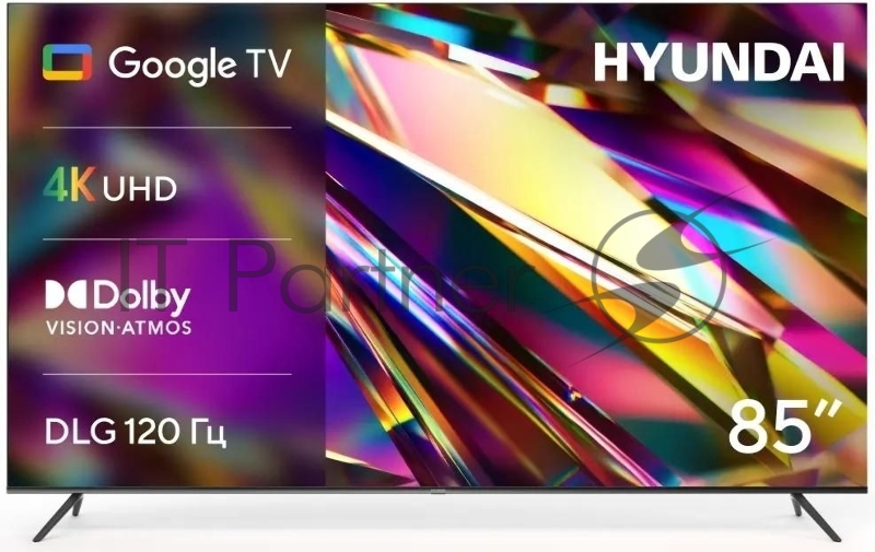 Телевизор LED Hyundai 85 H-LED85BU7011 Google TV Metal черный/черный 4K Ultra HD 60Hz DVB-T DVB-T2 DVB-C DVB-S DVB-S2 USB WiFi Smart TV
