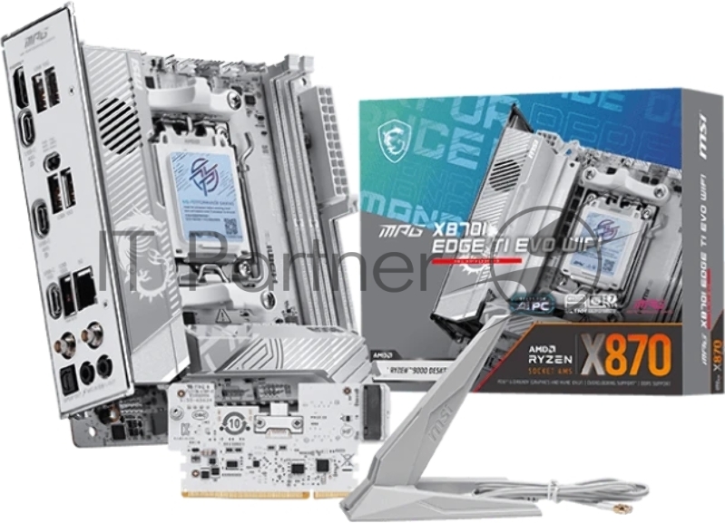 Материнская плата MSI MPG X870I EDGE TI EVO WIFI X870, AM5, 2*DDR5, 1*PCIEx16, 1*M.2, 2*TypeC, 5*USB3.2Gen2, 2*USB3.2Gen1, 2*USB2.0, 2*SATA3.0, 5G, 2*Type-C(DP), HDMI, ITX, RTL